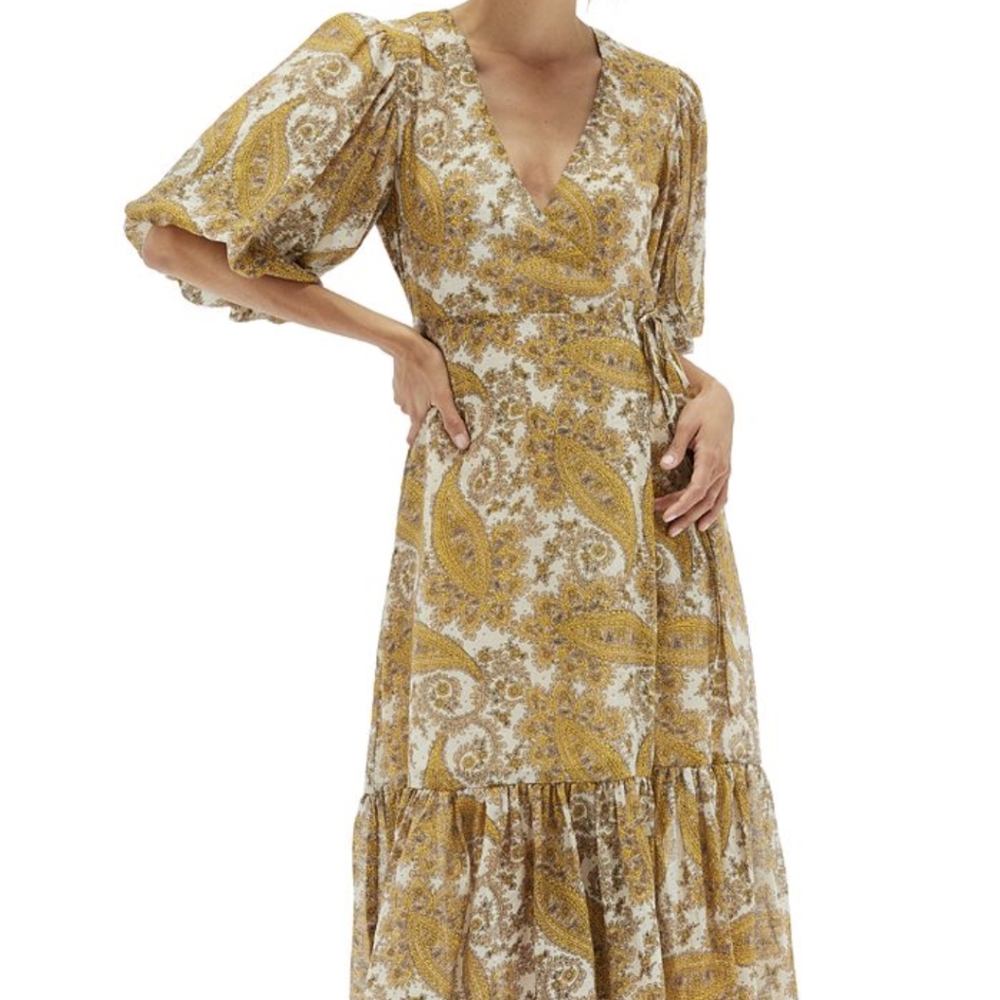 Paisley Wrap Cottage Core Dress